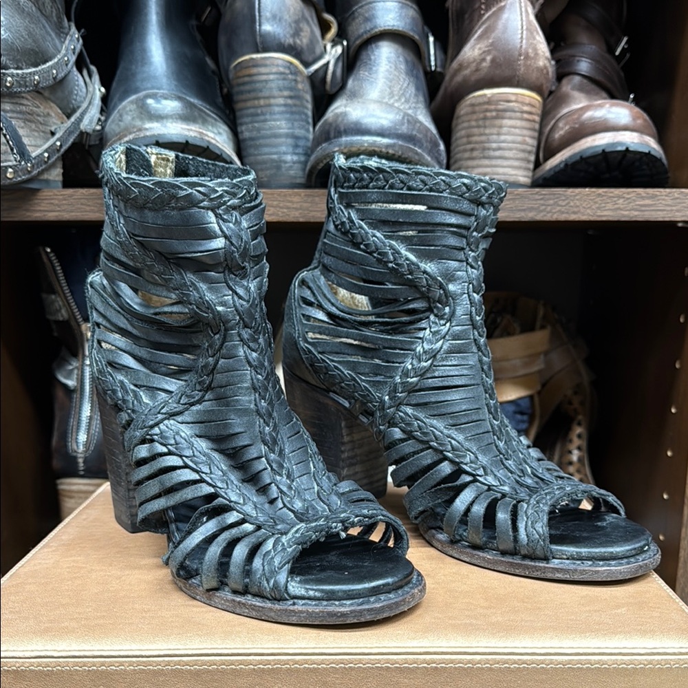 SOLD Freebird Bela  Braided Open-Toe Heeled Sandals